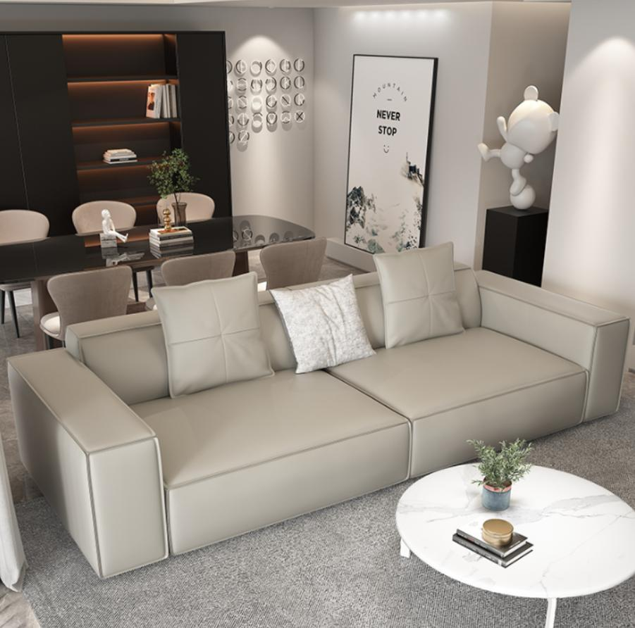 Nordic modern minimalist no-wash technology fabric light luxury small-sized apartment living room cube-style straight-line installation complete set