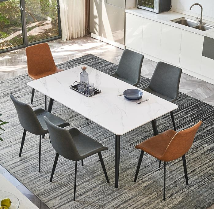 Granite slab dining table, user-friendly long and dual-purpose dining table and chairs for the kitchen, North Stone dining table and chairs set