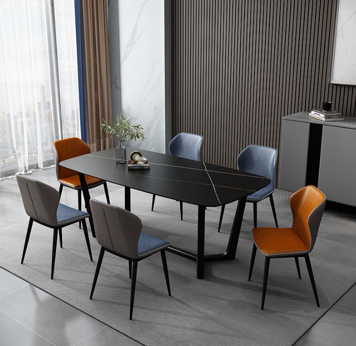 Minimalist Rocking Table and Chair Set for Modern Minimalist Small-Living Space - Marble Rectangular Dining Table with Nordic Style