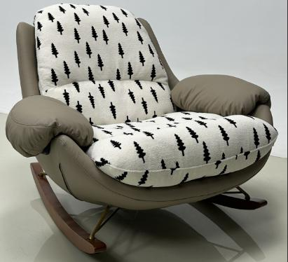 Eggshell rocking chair, single-person sofa chair, leisure chair, modern minimalist fabric lounge chair, lazy sofa