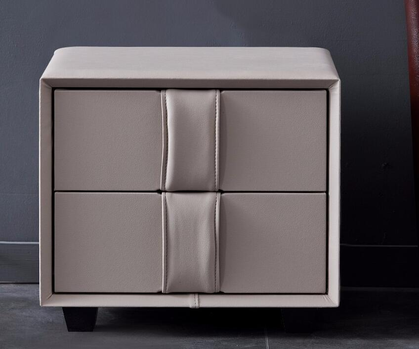 Bedside cabinet with solid wood frame, minimalist and modern style. Compact storage mini cabinet for bedroom. Complete set of Nordic bedside cabinet.