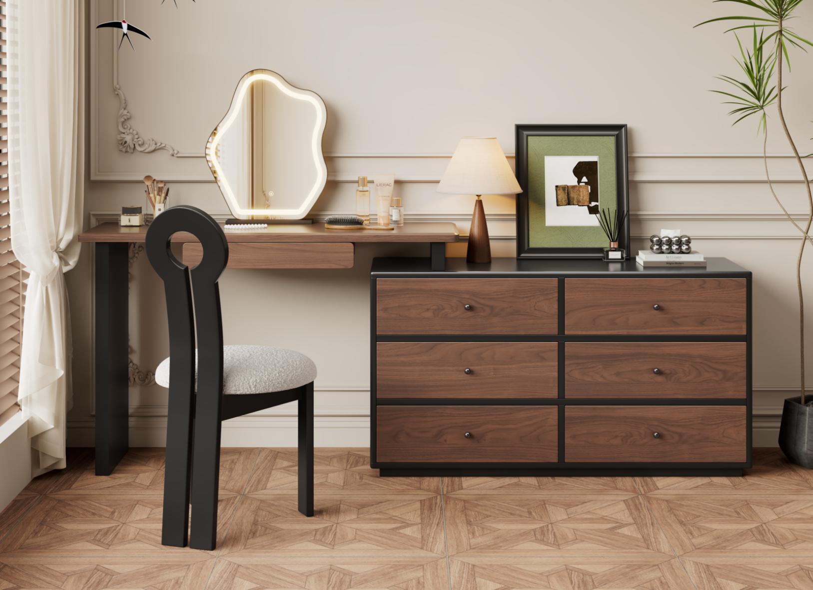 Modern minimalist and light luxury makeup table and chest of drawers integrated into one - bedroom minimalist dressing table