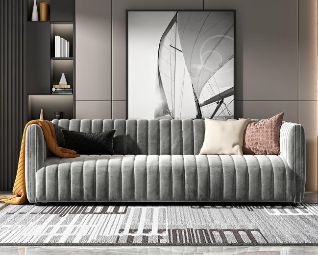 Simple and modern style, high-end grey velvet fabric