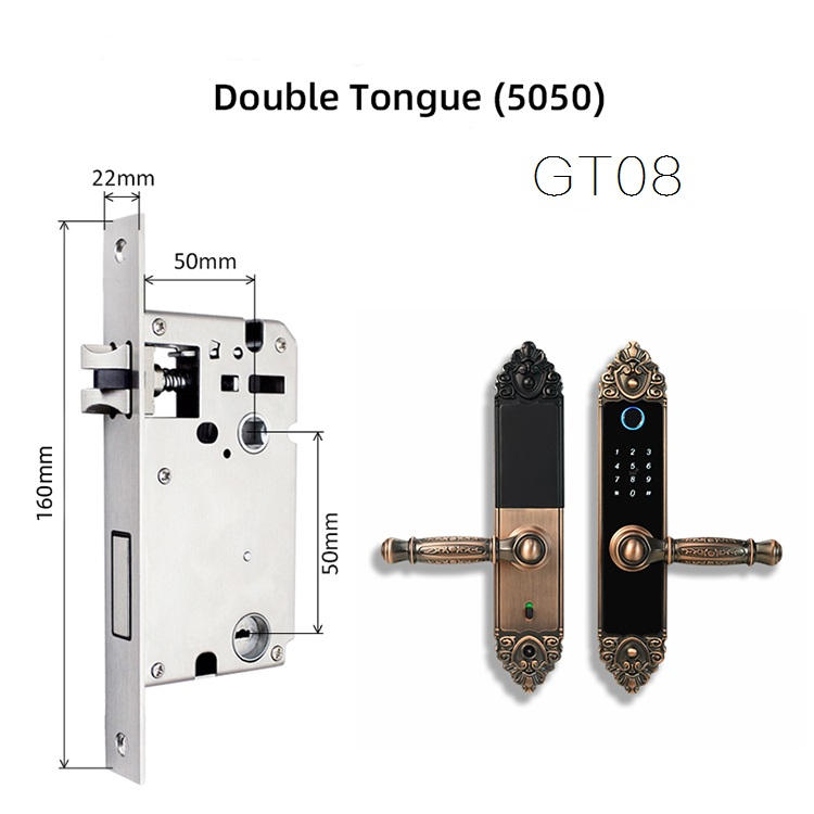 Indoor door fingerprint lock, household smart lock, villa European-style door lock, retro security door lock, electronic lock for wooden door, password lock for wooden door.