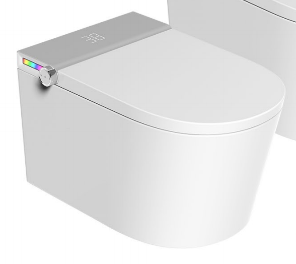 Compact-sized smart toilet with water tank and fully automatic integrated household toilet seat unit