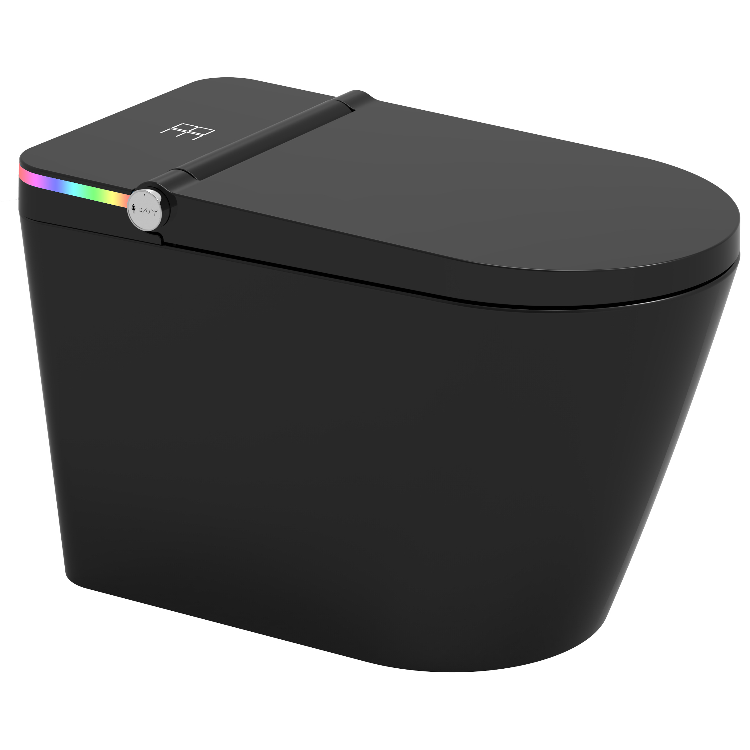 Gun Gray Large-sized Intelligent Toilet with Smart Functionality for Home Use, Black Color, Fully Automatic Integrated Instant Hot Water Supply Type, No Pressure Limitation Required