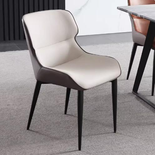 Nordic light luxury dining chairs, home-use modern minimalist doll chairs, Italian hotel and restaurant creative leather chairs, dining tables and stools.