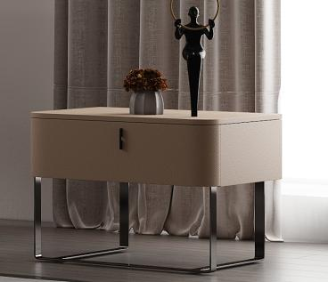 Minimalist bedside table with modern sophistication and easy installation - Granite-edge bedside table for the bed.