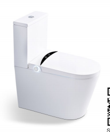 Electrically-powered crushing toilet, integrated with basement sewage lift pump unit, fully automatic concealed wall outlet toilet seat and basin unit for villa.