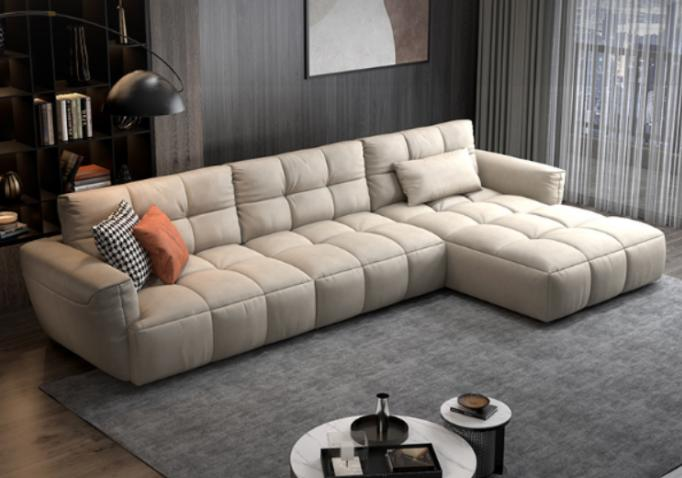 Sofa - Wabi-Sabi Style - Technology Fabric Sofa - Nordic Minimalist Modern Living Room - Large Straight-Row Princess Sofa