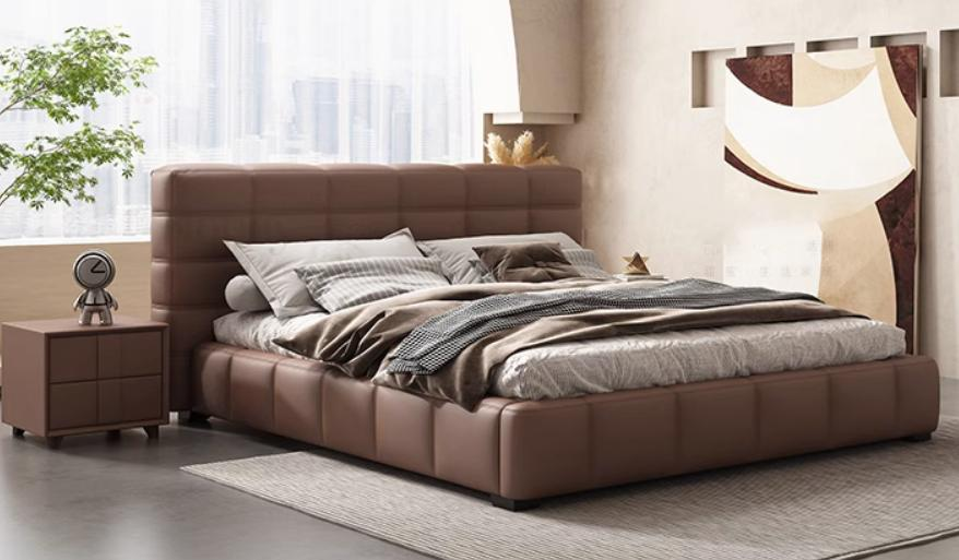 Puff Bed Master Bedroom Double Bed French Retro Cream Style Storage