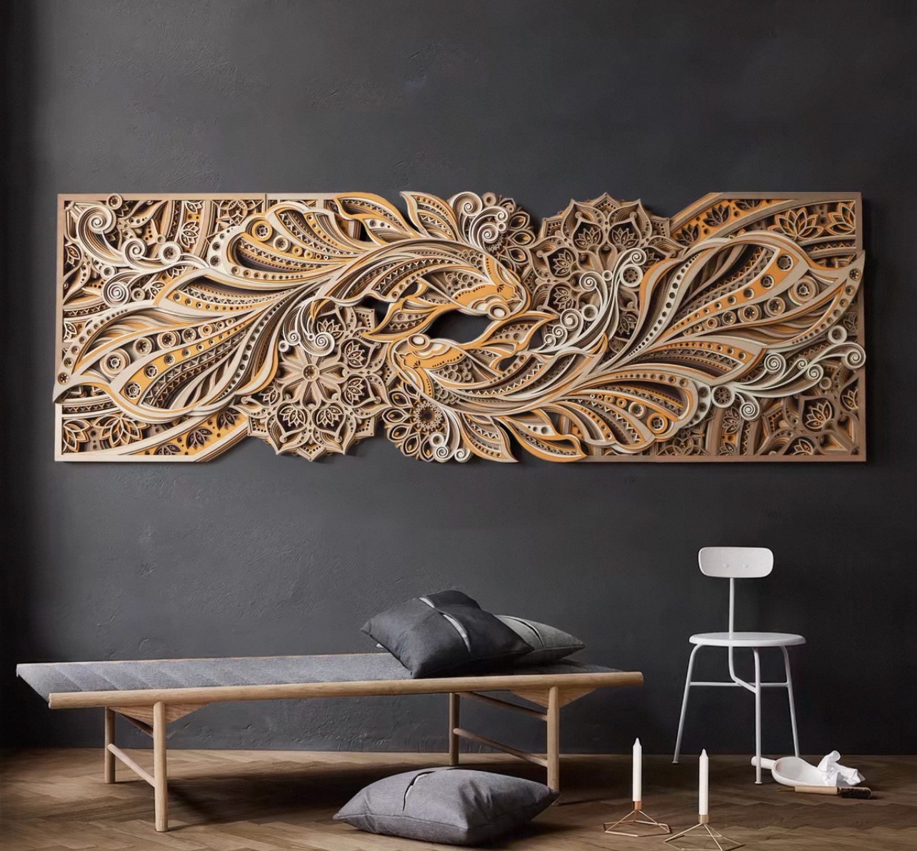 Wooden lattice carving