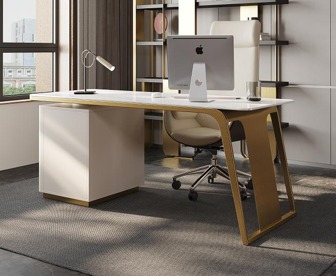 Italian minimalist stone slab desks for study, office, work, writing and reading.