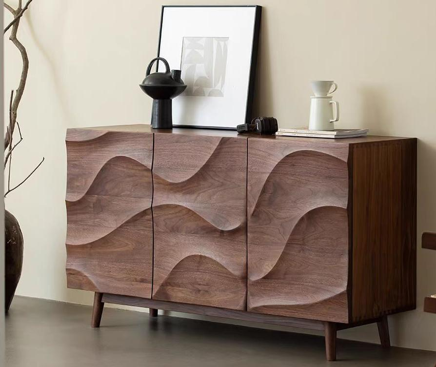 High-end American-style retro Wabi-Sabi style storage cabinet for living room sideboard