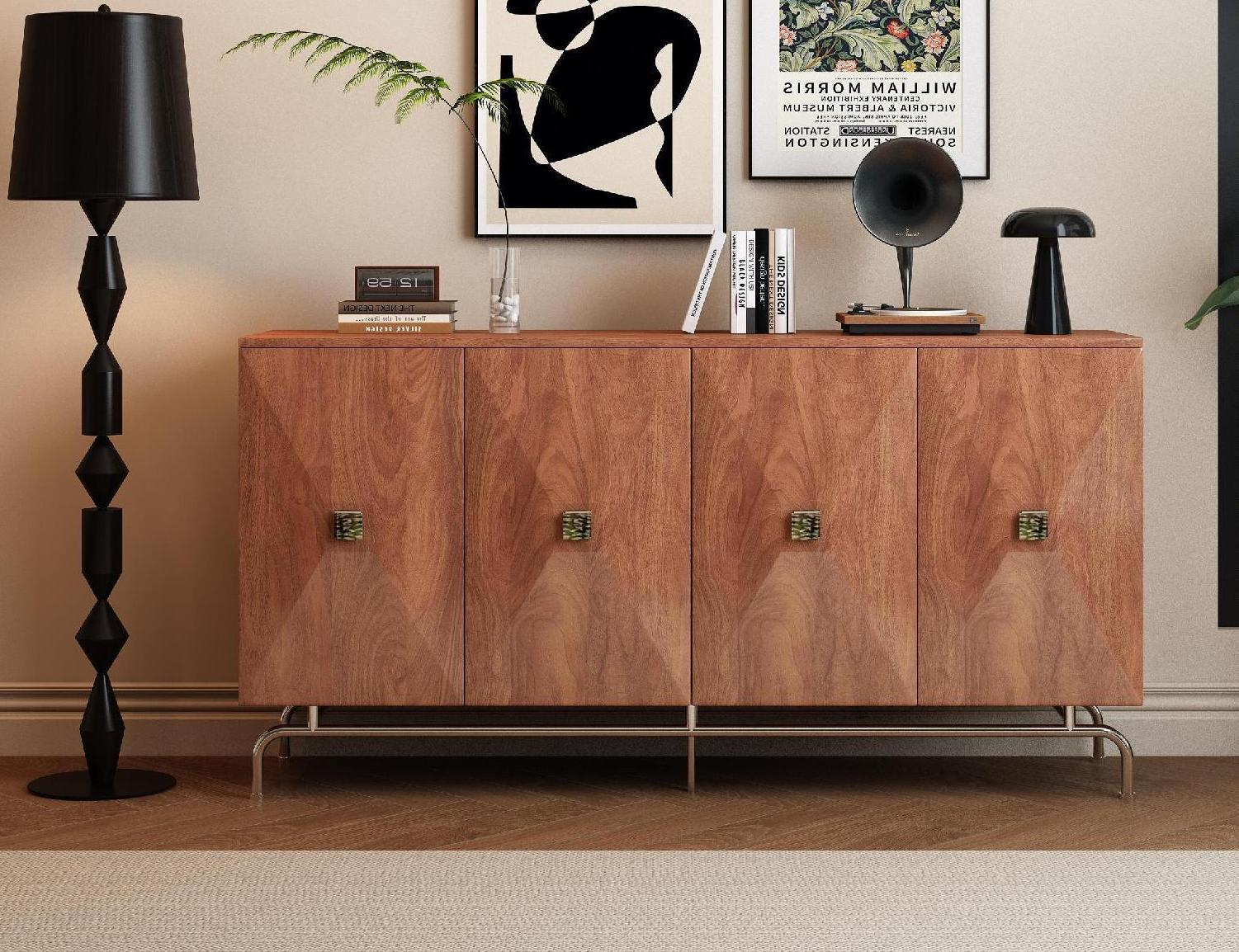 French-style vintage-style home-made solid wood sideboard for dining room, storage and storage cabinet, modern and sophisticated in style.