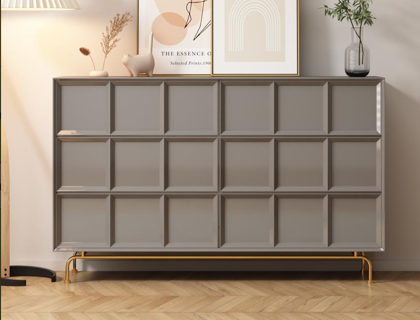 Simple solid wood chest of drawers with drawers for storage, modern cabinet for storage, wall-mounted sideboard for dining area.