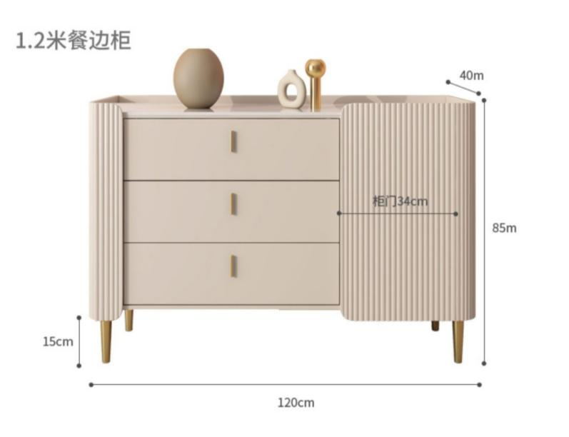 Simple and elegant wall-mounted glass wooden solid wood minimalist sideboard with lighting for storage purposes.