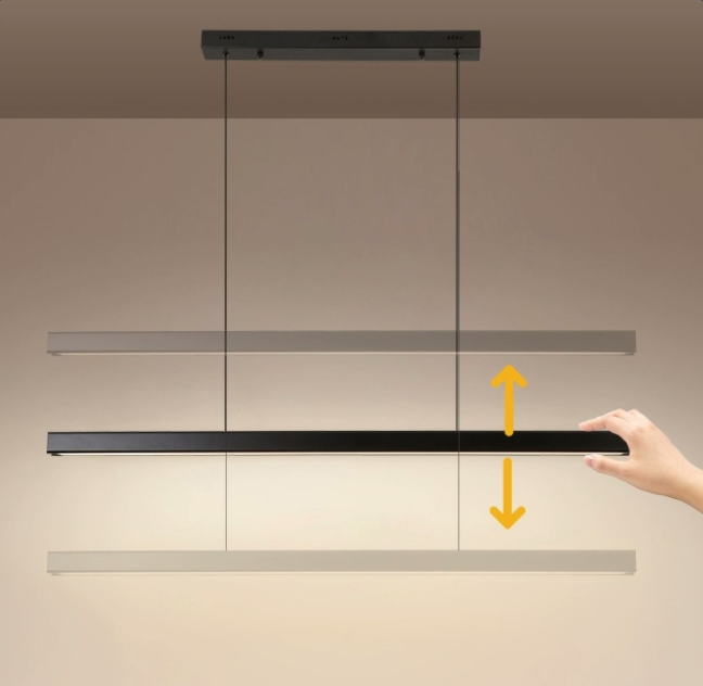 Minimalist adjustable pendant lamp for restaurant, full-spectrum eye-friendly, high-end single-line modern minimalist dining table lamp