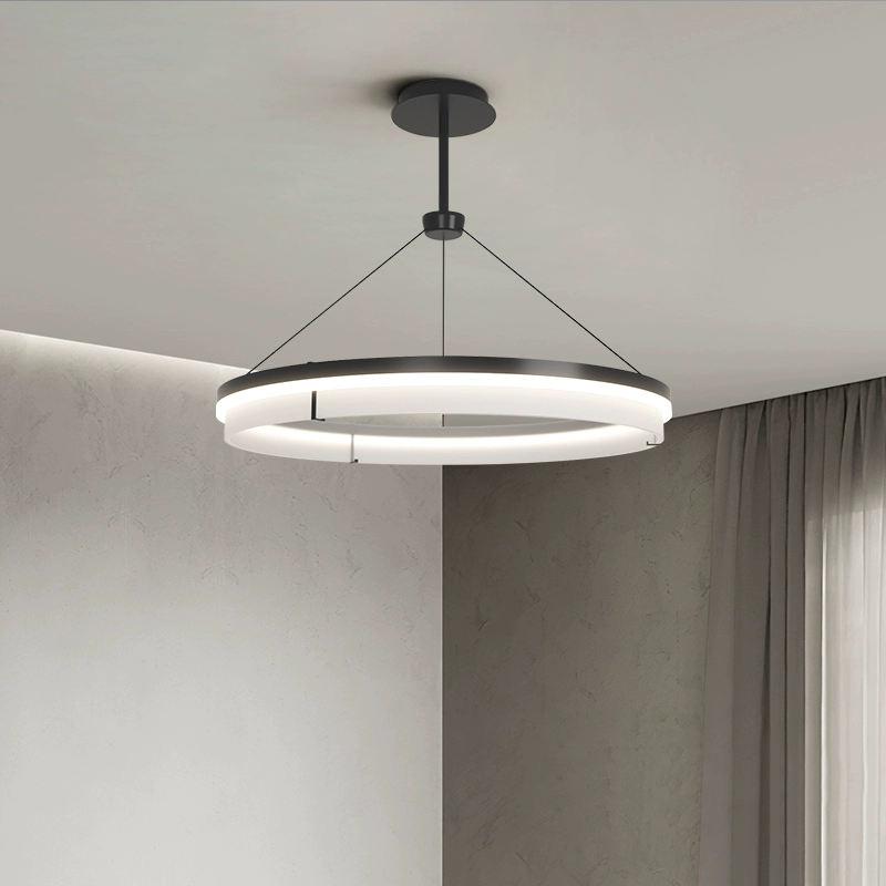 Minimalist living room pendant lamp, circular-shaped dining room lamp, simple and elegant main hall chandelier.