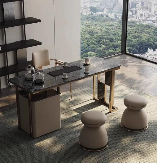 Minimalist Rocking Stone Tea Table Set - Modern and Simple Home Use Luxury and High-Class Tea Table with Multi-functional Kung Fu Tea Table FunctionalityMinimalist Rocking Stone Tea Table Set - Modern and Simple Home Use Luxury and High-Class Tea Table with Multi-functional Kung Fu Tea Table Functionality
