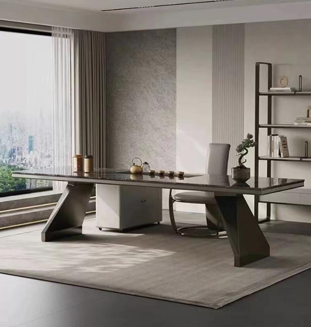 Luxury-Style Modern Rock-Style Tea Table Designer - High-Class Villa - Simple Luxury Stone Large Plate Tea Table