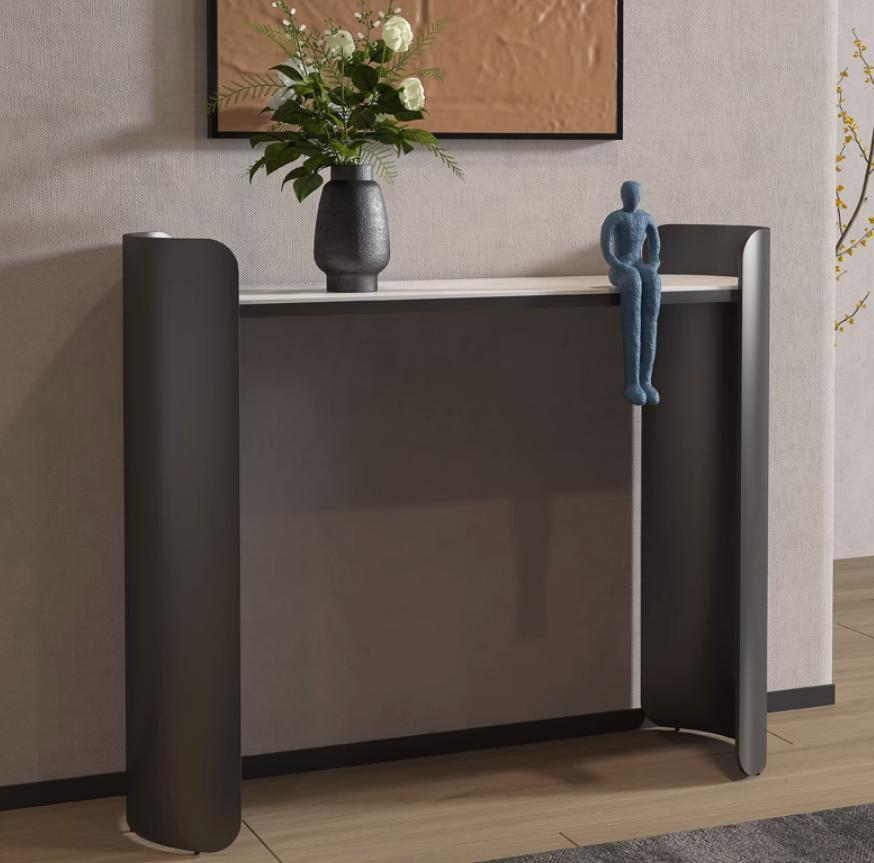 Luxurious and sophisticated minimalist-style entrance table, granite slab narrow entrance shelf, corridor storage bench, simple decorative cabinet
