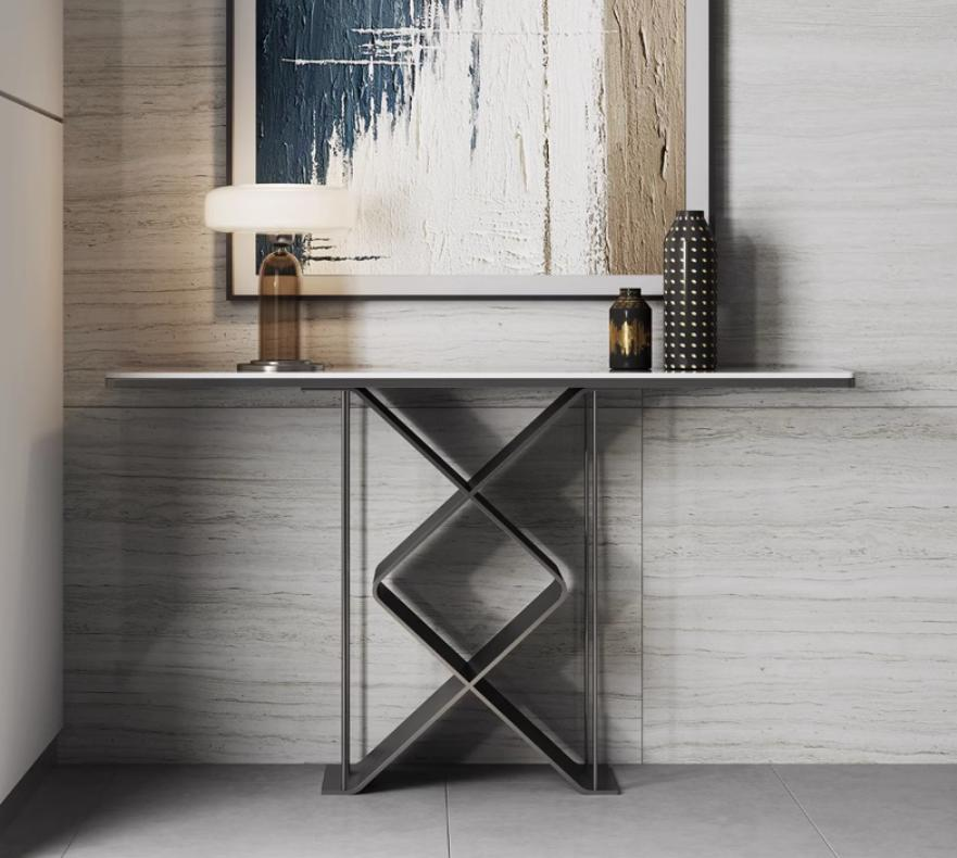 Light luxury minimalist modern entrance hall table, hall wall-mounted storage rack, end table, granite countertop, entrance hall door, foyer table, desk.