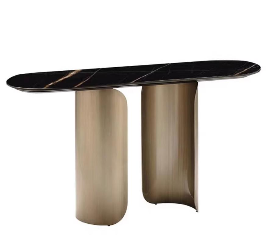 Light luxury entrance table with wall-mounted design, simple and modern decorative tabletop, room bar table, end table, sample narrow-edge table.