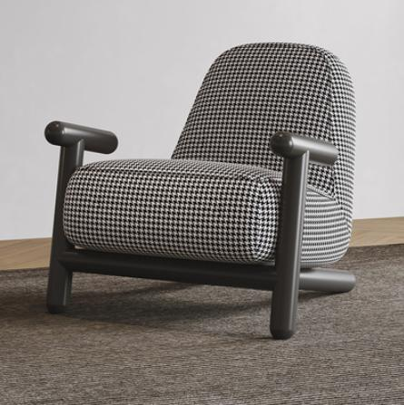 Creative and simple single-person sofa chair, light luxury and minimalist living room, jacquard pattern leisure designer sofa chair