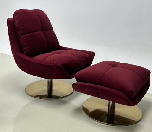 Luxury-lite rotating sofa chair, a leather sofa single person chair for home use and small-sized living room. Suitable for casual seating in small spaces.
