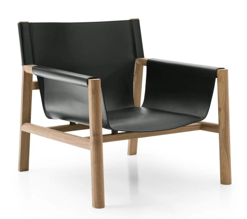 Middle Ages style saddle leather single armchair for one person, modern minimalist casual chair