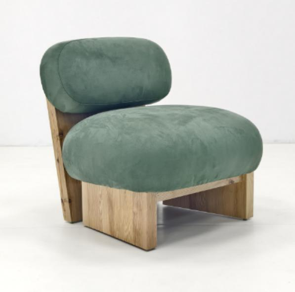 Vintage Cream Style Small Sofa with Lambswool Upholstery and Solid Wood Frame - Single Person Sofa Chair for Living Room and Balcony - Leisure Chair
