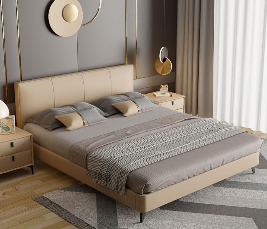 Modern minimalist fabric bed, master bedroom double sofa leather chair, living room sofa