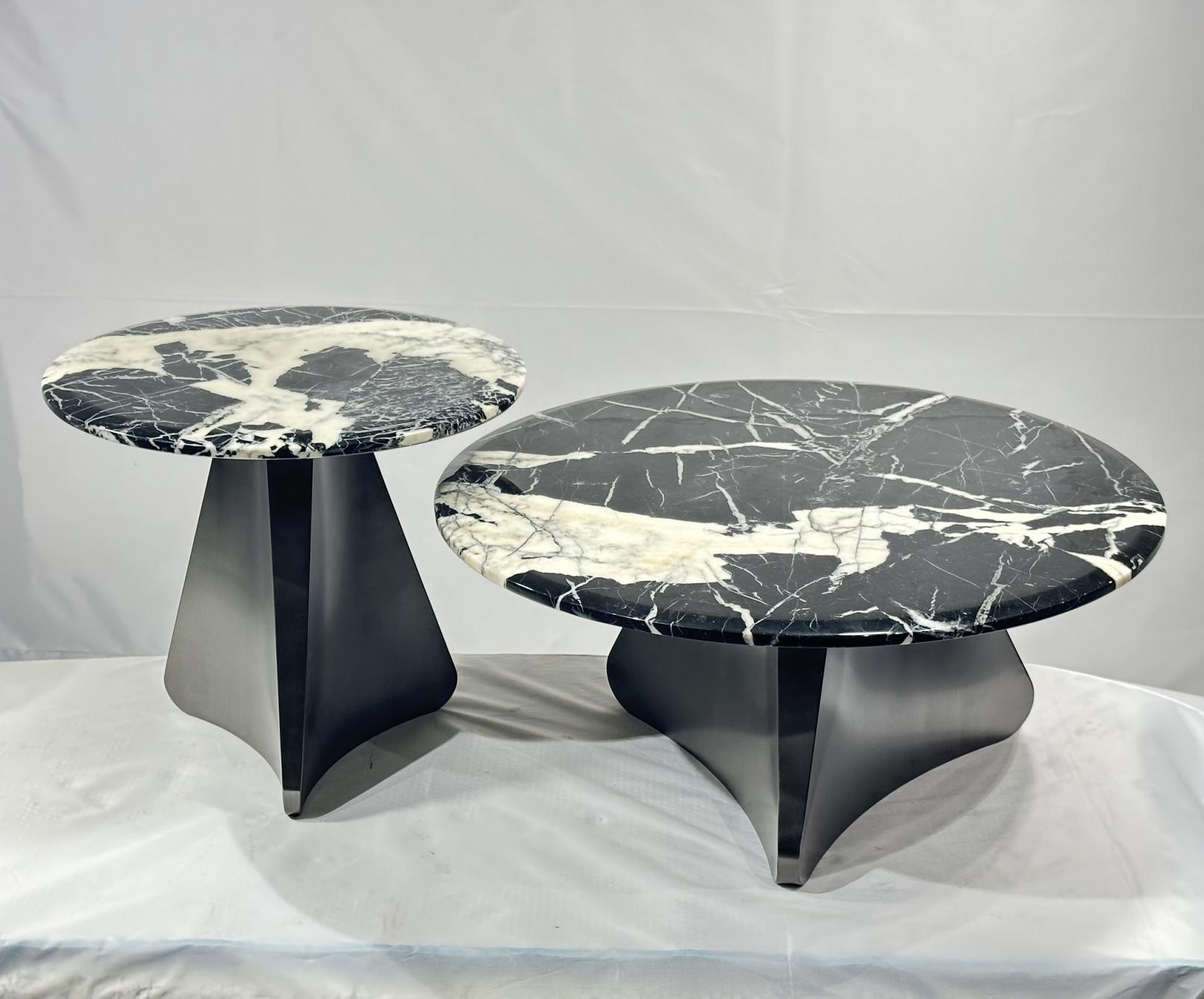 Light luxury coffee table base support made of marble, sofa in the living room with mother-and-daughter side tables and corner tables, stainless steel carbon steel table legs